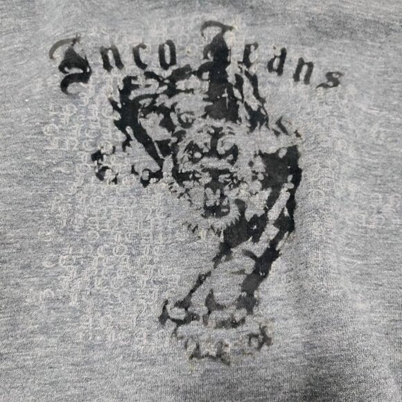 JNCO Jeans Women's Gray Cropped Hoodie With Tiger Graphic Sweatshirt Size XL - Picture 6 of 10